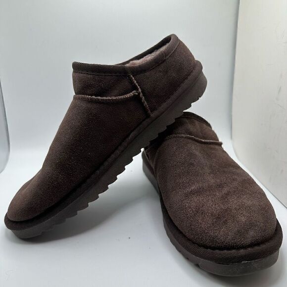 CUSHIONAIRE Women's Faux Shearling Genuine Suede cozy mule slippers +Memory Foam - Picture 7 of 7